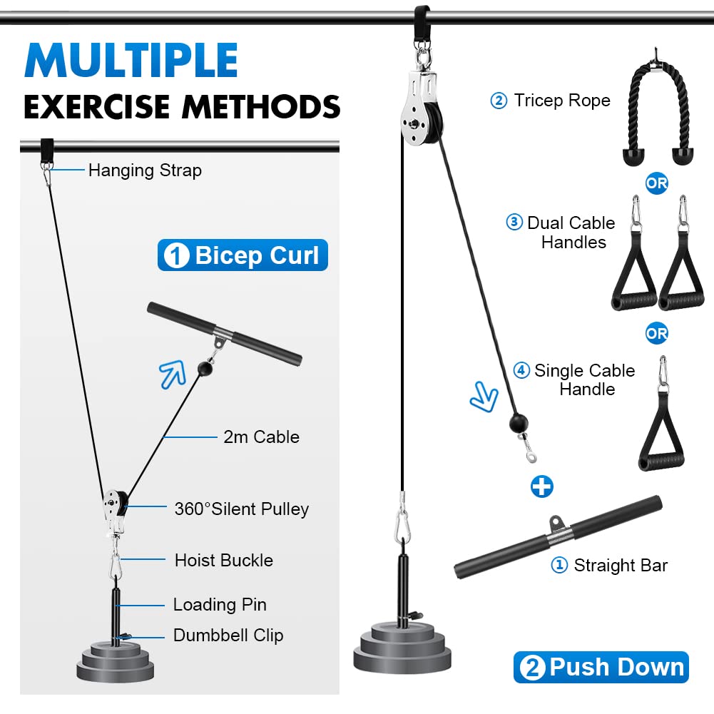 Cable Weight Pulley System Gym, Cable Pulley Attachments for Gym