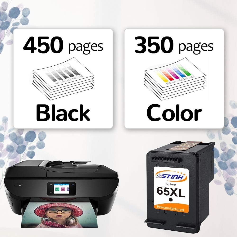 🛒 Flаѕh Sаlе BSTINK Remanufactured Ink Cartridge Replacement for HP 65 XL 65XL N9K04AN for Envy 5055 5052 5058 DeskJet 3755 2655 3720 3722 3723 3730 3732 3752 3758 2652 2624 Printer(1 Black)