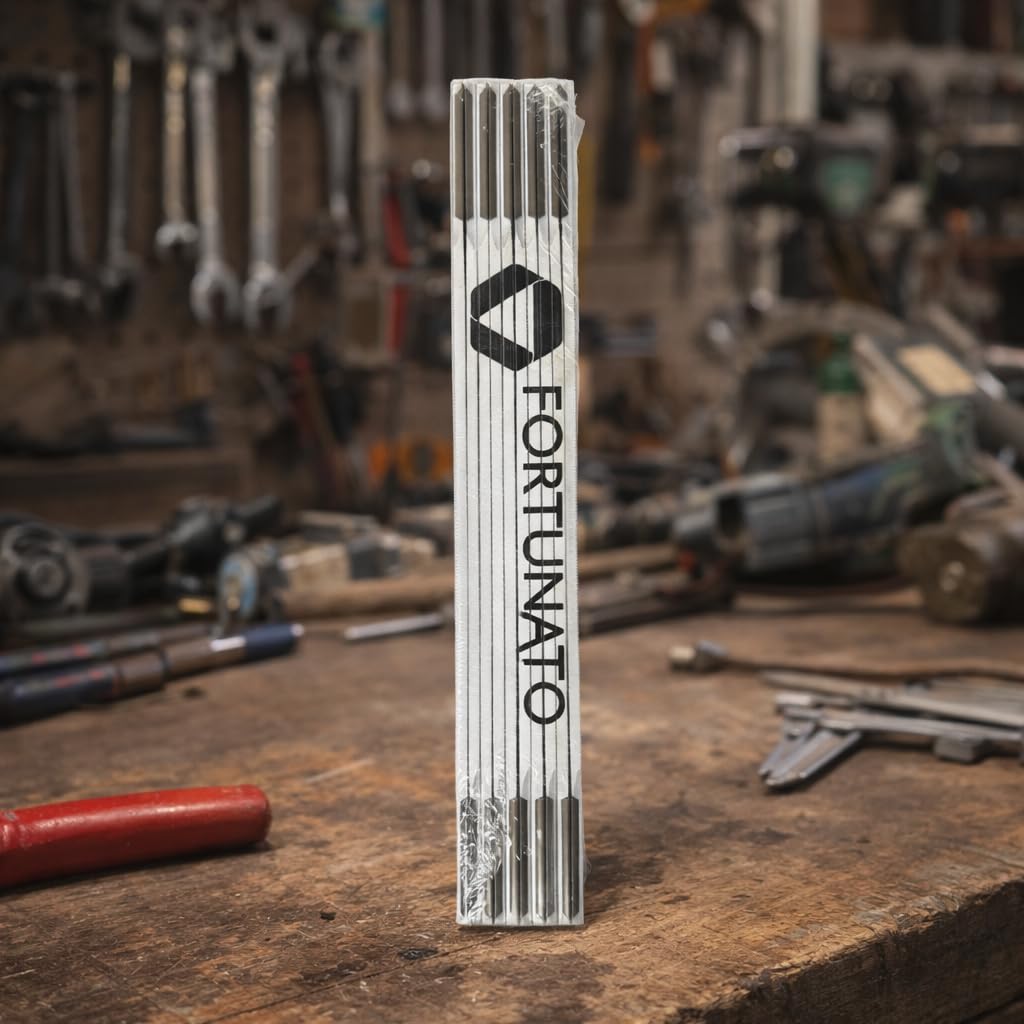 FORTUNATO Doppiometro in Legno 2 Metri Pieghevole Snodi Metallici Rinforzati