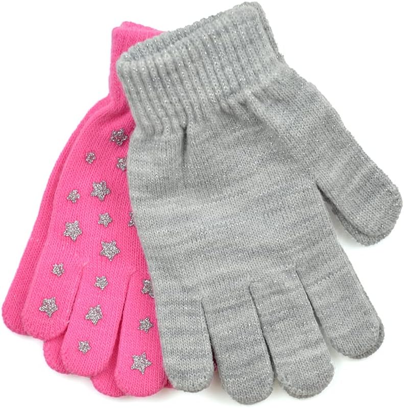 undercover lingerieGirls Kids Undercover 2 Pack Thermal Winter Magic Glitter Star Grip Gloves