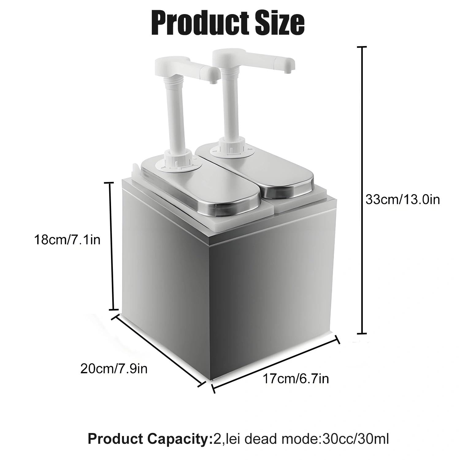 Estación De Bomba De Condimentos Dispensador De Salsa De Plástico Y Acero Inoxidable Bomba Dispensador De Salsa De Cocina De Restaurante Para Ensalada Mermelada Condimento Ketchup Salsa(Double,1L)