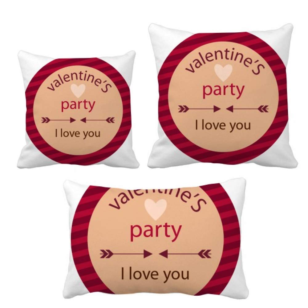 Parure de coussin Saint-Valentin I Love You flèches coeur pour décoration de chambre