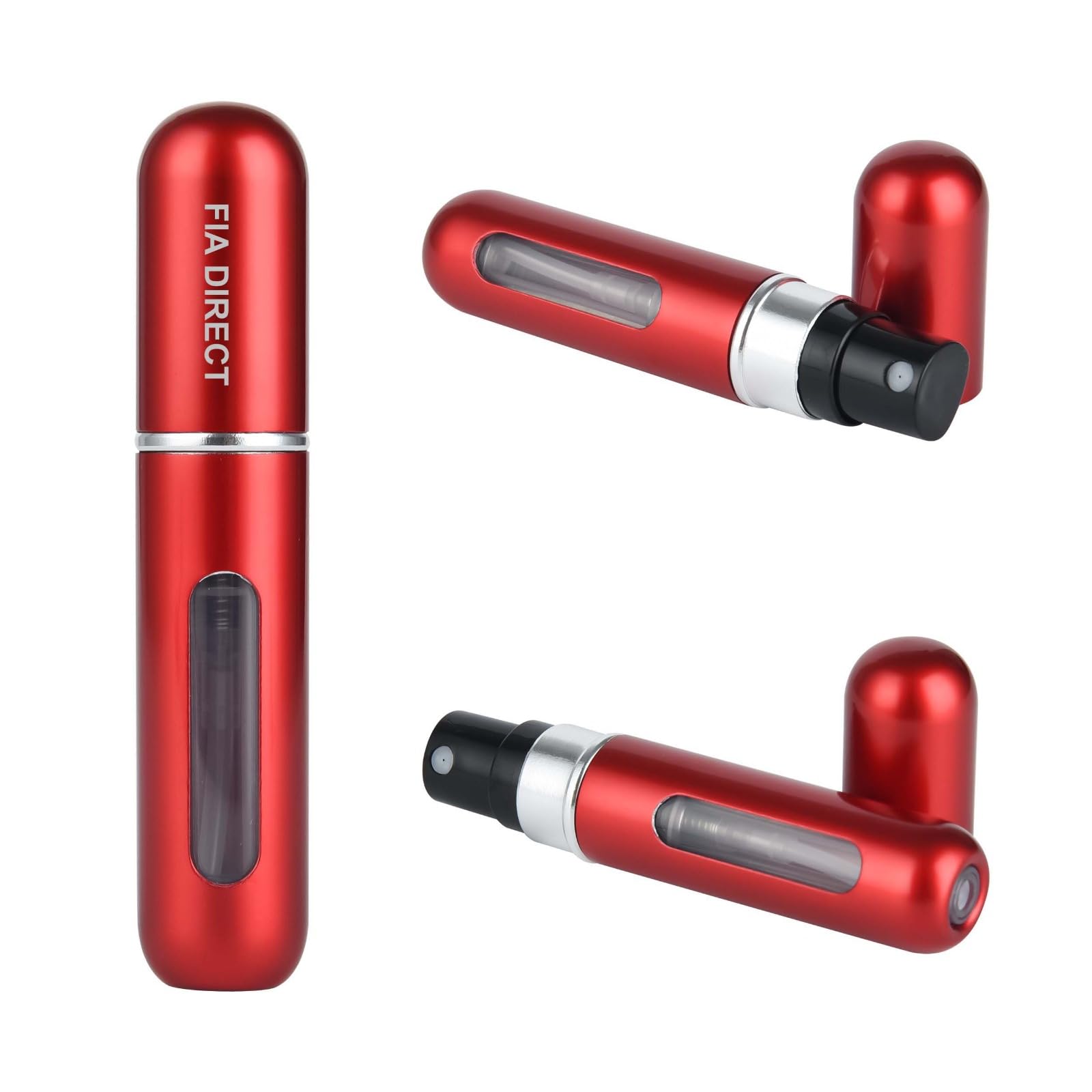Fia Direct Red 6Ml Perfume Atomiser Aftershave Travel Refillable Bottle Portable Handbag Spray-Nicotine Free (Red)
