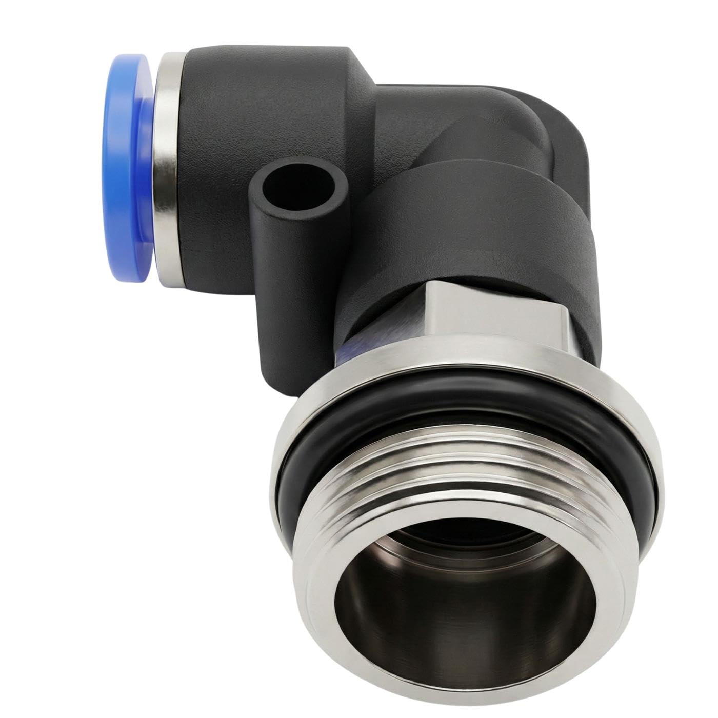 Lumonic 20x I Racor de 90° para manguera de PU con rosca exterior I 6mm*3/8inch I Conector en ángulo I Conector en L I Conector neumático I Instalación I Aire comprimido
