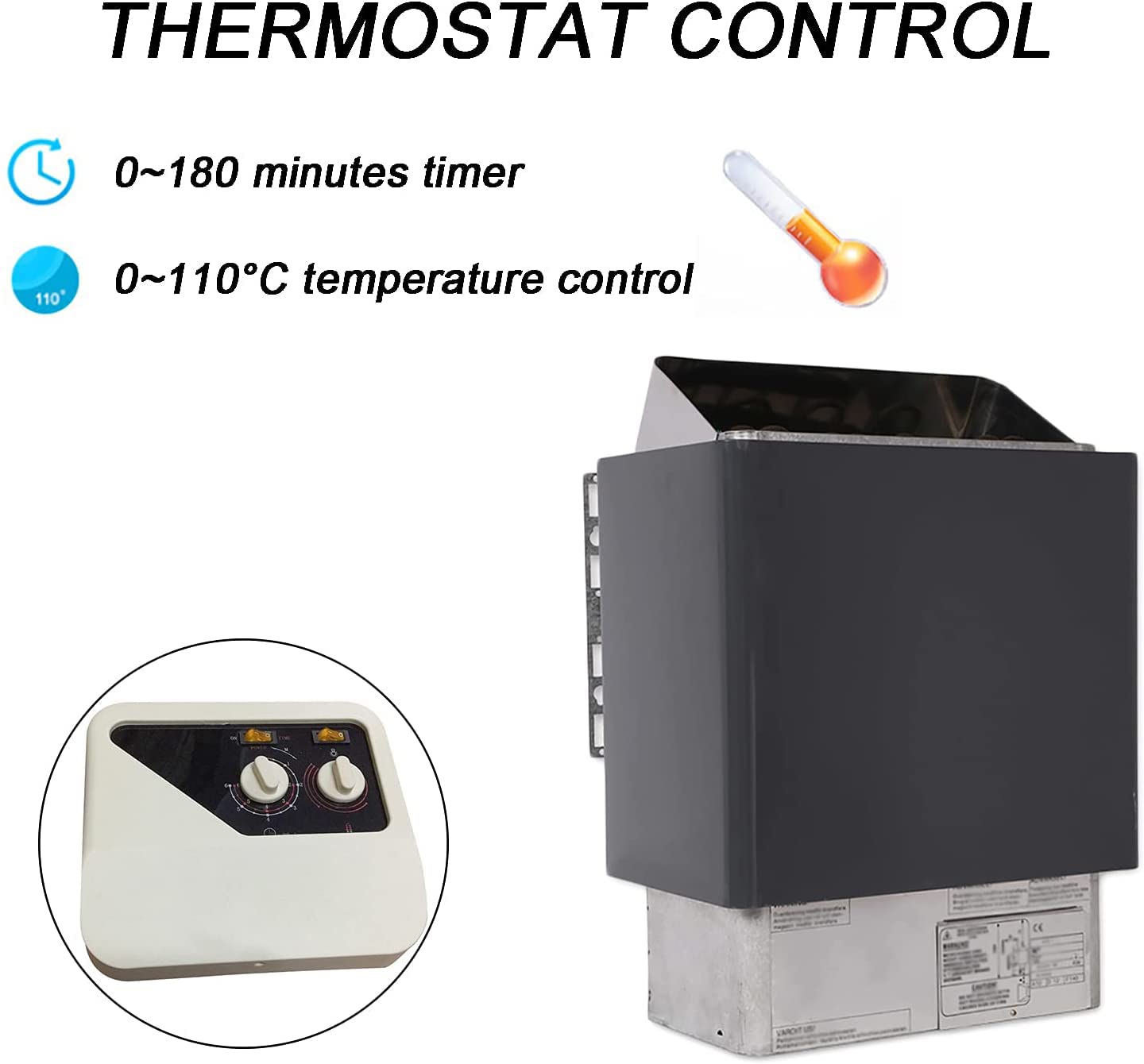 Stufa Per Sauna In Acciaio Inox 3KW - Riscaldatore Interno 220V Con Pietre - Foto 4