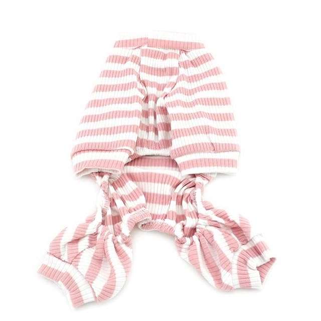 Foto 8 de 8 de ZUNEA Stripe Pijamas para Perros pequeños Cotton Puppy Jumpsuit Sweatshirts Acogedores Trajes Soft Leisure…