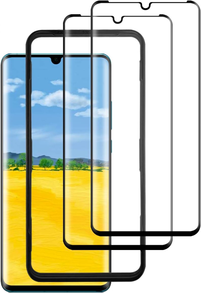LXIAN P30 Pro Screen Protector (2 Pack), [3D Curved] [Full Screen Coverage] [Ultra HD Clear] [Anti-scratch] [Easy-install] Tempered Glass with Alignment Frame for Huawei P30 Pro