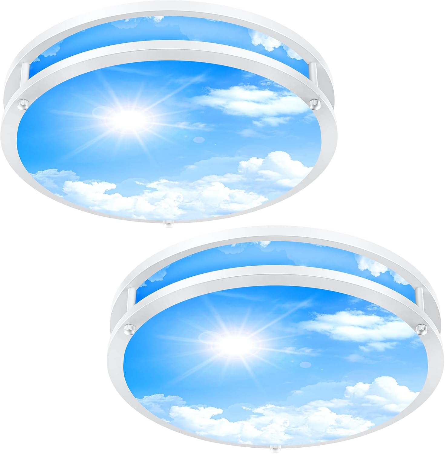 2 Pack 24W LED Ceiling Lights for Hallway Bedroom Kitchen, 12 Inch Dimmable Modern Flush Mount LED Ceiling Light Fixture, 6500K/5000K/4000K/3500K/3000K Adjusted Modern Lamps