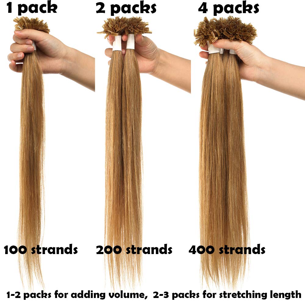 SEGO Extension Kératine Cheveux Naturel 0.5g/Mèche - Rajout Vrai Cheveux Humain Lisse Droit Pose à Chaud - Remy Human Hair Pre Bonded Nail Tip U-tip - 55 cm 1B#Noir Normal [0.5g *200 Mèche]