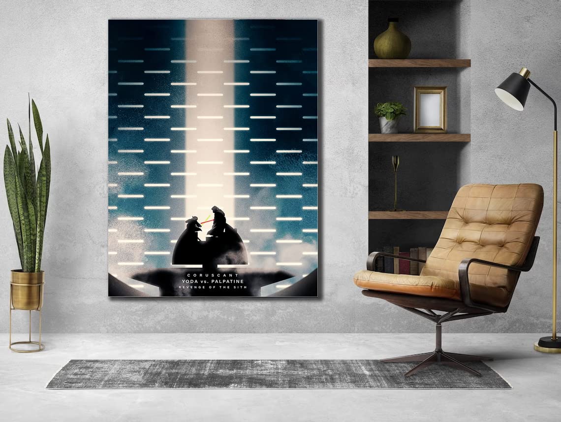 VERRE ART Printed Framed Canvas Painting for Home Decor Office Wall Studio Wall Living Room Decoration (45x60inch Wrapped) - Coruscant