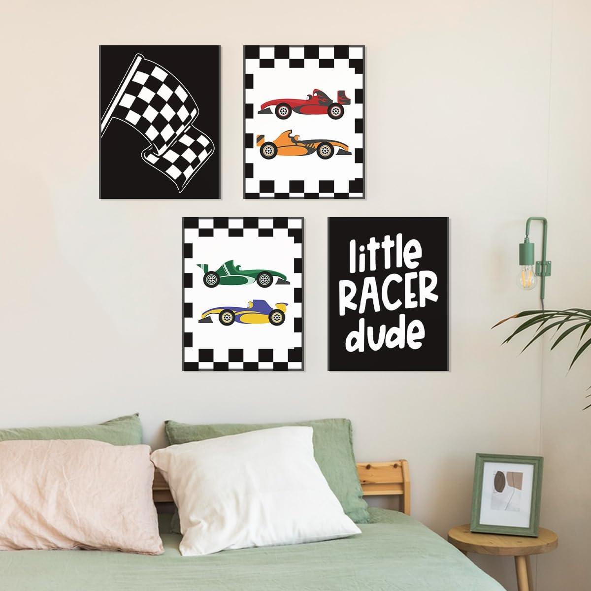 PLKMN Race Car Room Decor for Boys,Little Racer Dude 12x16 Art Print image 3