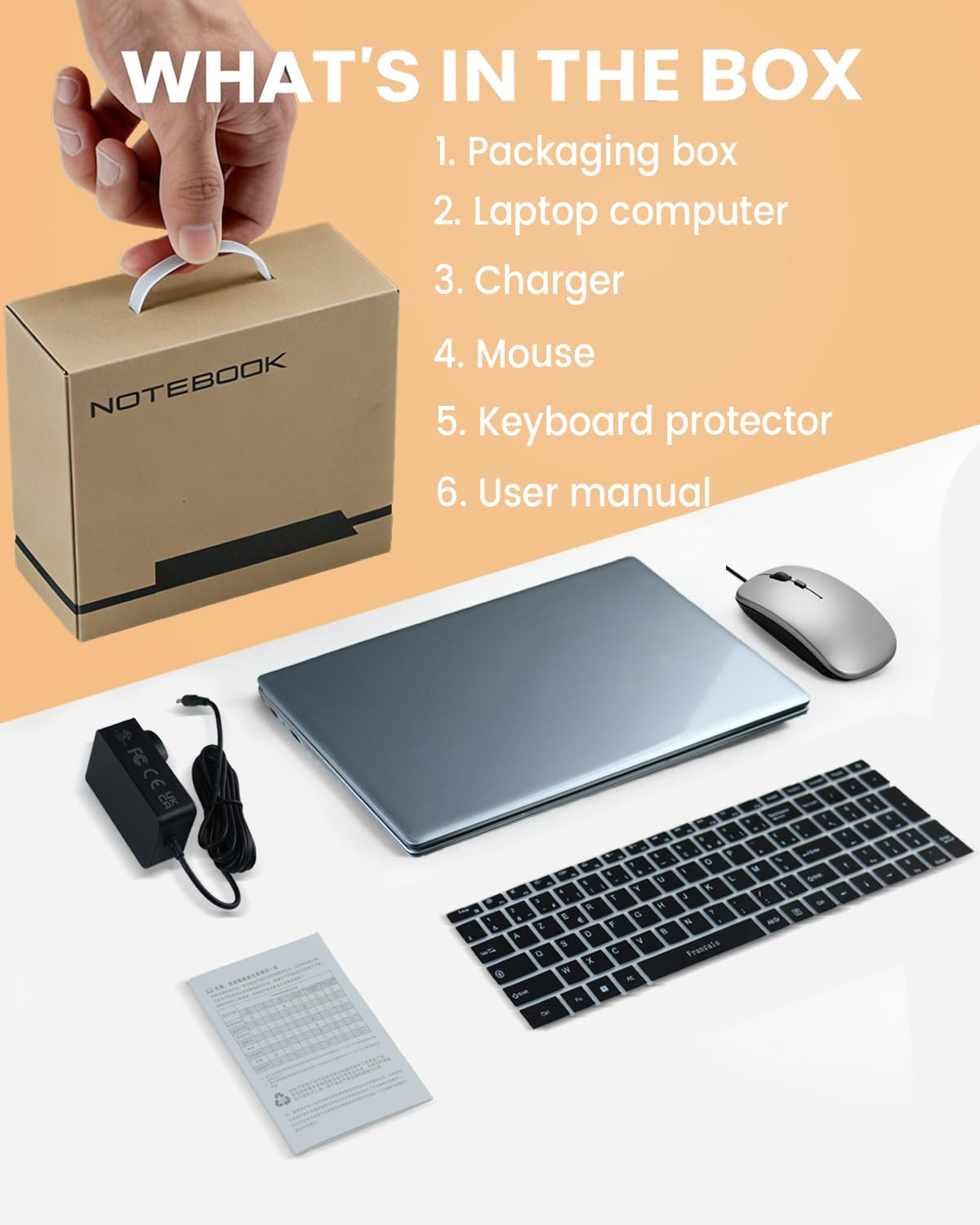 15.6 Pulgadas Ordenador Portatil, Win 11 Pro PC Portátil Celeron N5095 CPU, Portátil con 8GB DDR4 512GB SSD, 1920*1080 IPS FHD Pantalla Laptop, WiFi 6, BT5.0, Teclado Completo retroiluminado