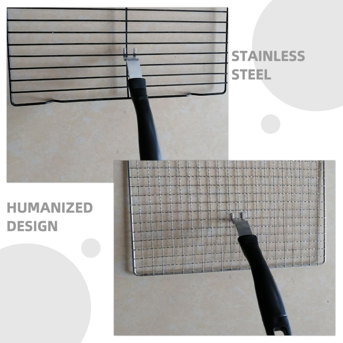 Luxshiny 3Pcs Stainless Steel Grill Gripper for BBQ and Restaurant Use