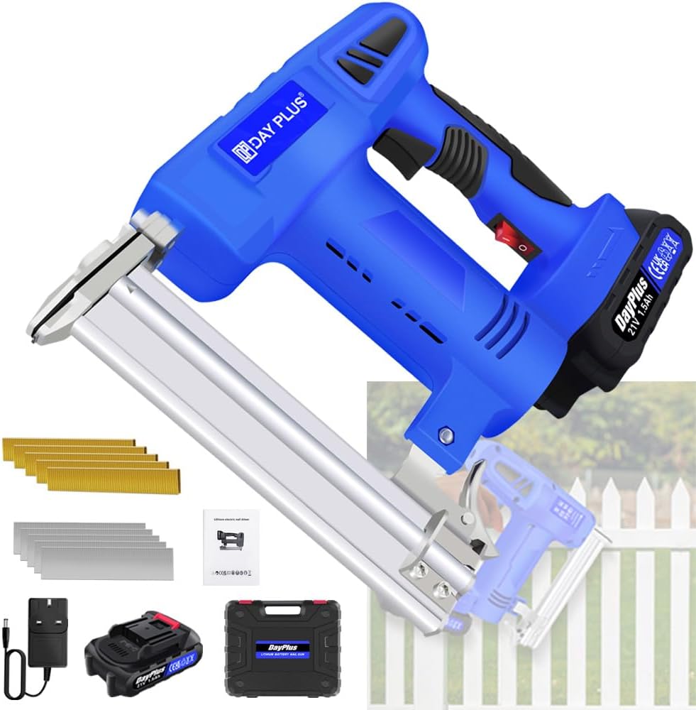 Cordless Nail Gun 21V, 2in1 Brad Nailer & Stapler, Staple