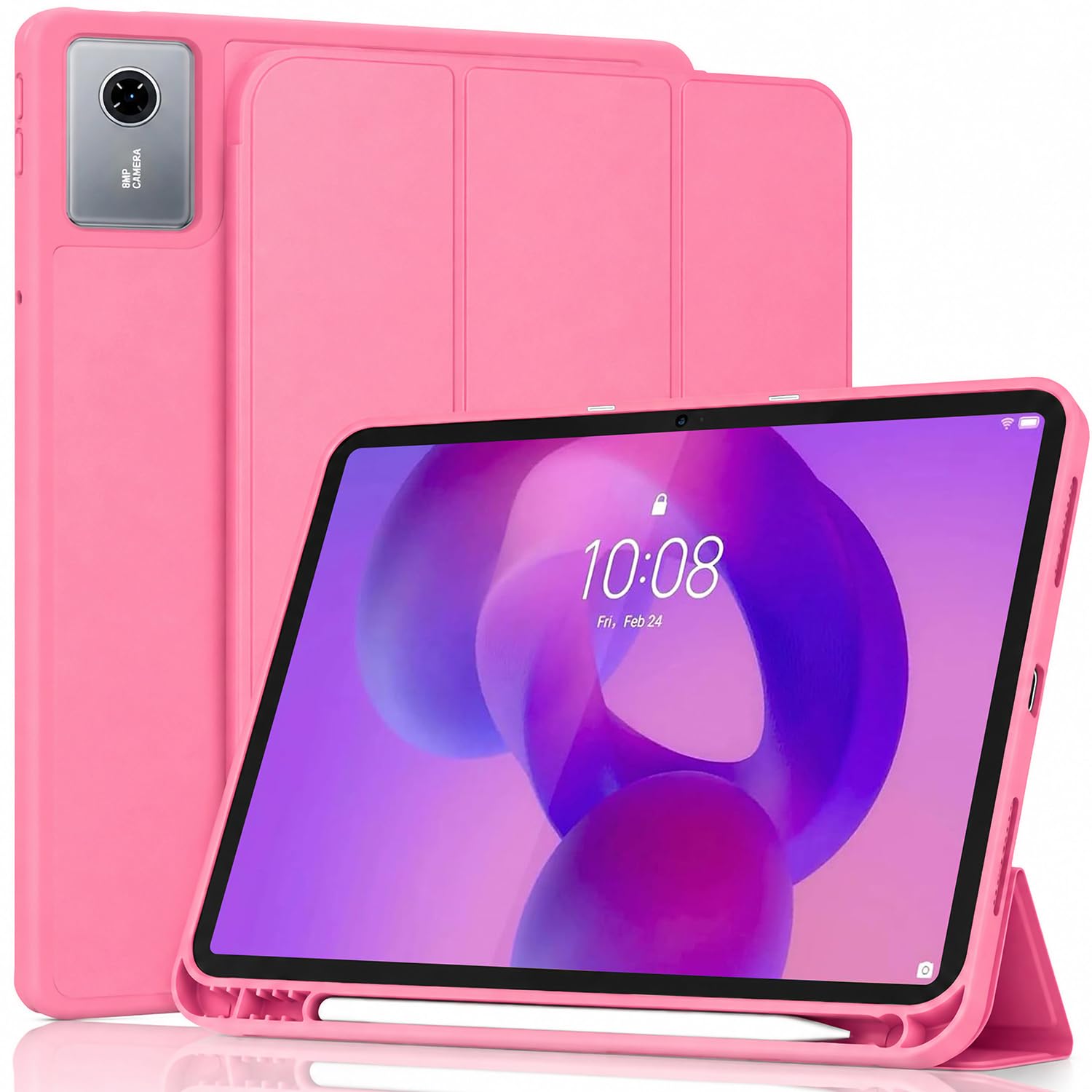 ProElite Cover for Lenovo idea Tab 11 inch 2025 case Cover, Soft Flexible Flip Case Cover for Lenovo idea Tab 11 inch 2025 with Pen Holder [Recoil Series] - Hot Pink-image-18