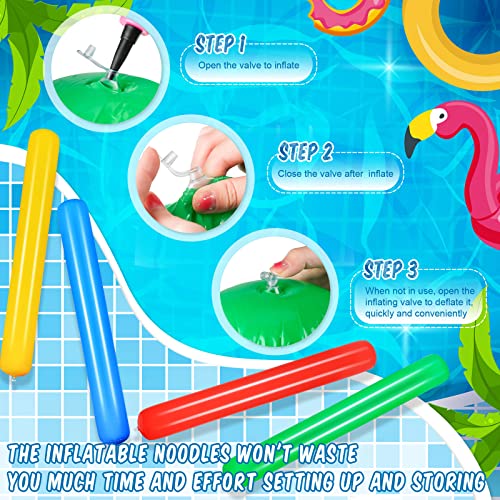 4 Pcs Pool Inflatable Sticks Inflatable Pool Noodles Colorful Pvc Outdoor Water Games Toy Giant Blow Up Pool Noodles Pool Stick Noodles For Swimming Pools Adults Beach Lake Party, 41.34 Inch #TOP1