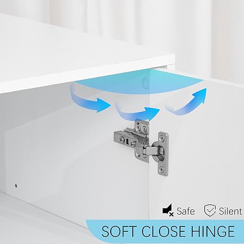 Miniatura 7 de QDSSDECO Cómoda de 5 cajones con 1 puerta, cómoda de almacenamiento de madera, armario móvil con ruedas, soporte de impresora para el hogar,