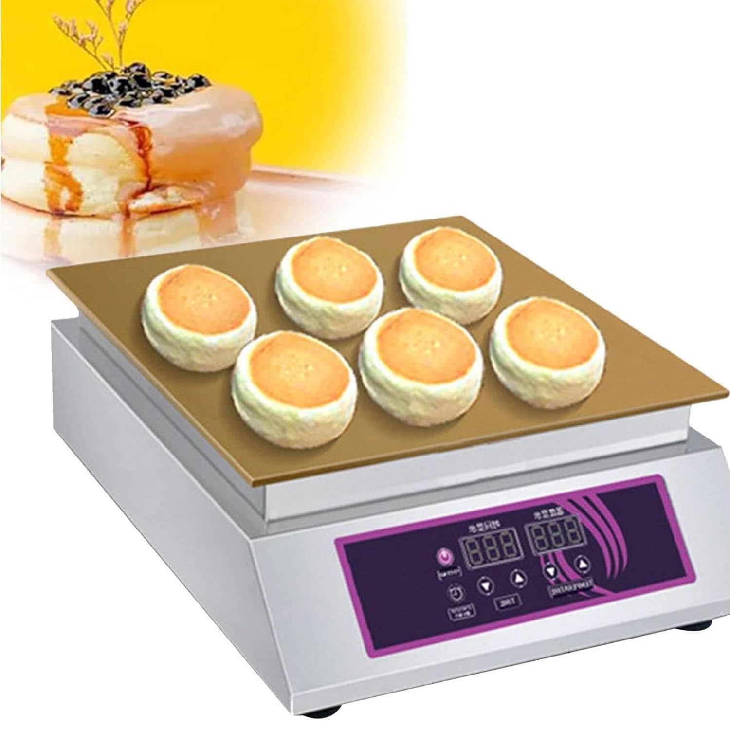 HTTGDGDH Commercial Electric Griddle Pancake Maker Souffle Maker Dorayaki Baker Muffins Making Machine With Copper Heating Plate For Home Kitchen Restaurant Bakery Snack Bar,