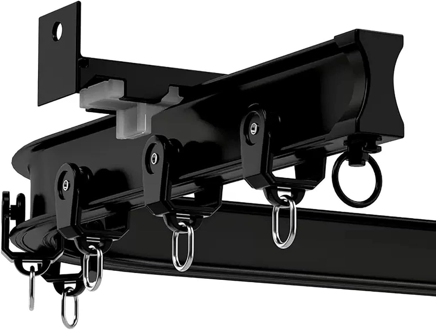 Rail de rideau pliable noir 6m flexible en U ou L pour fixation murale