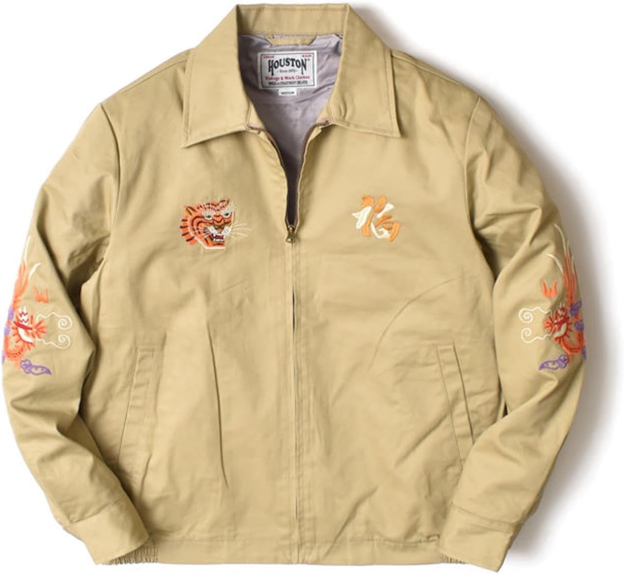 Houston コットン リネン ベトジャン ジップアップ ブルゾン サイズL Houston コットン リネン ベトジャン ジップアップ ブルゾン サイズL