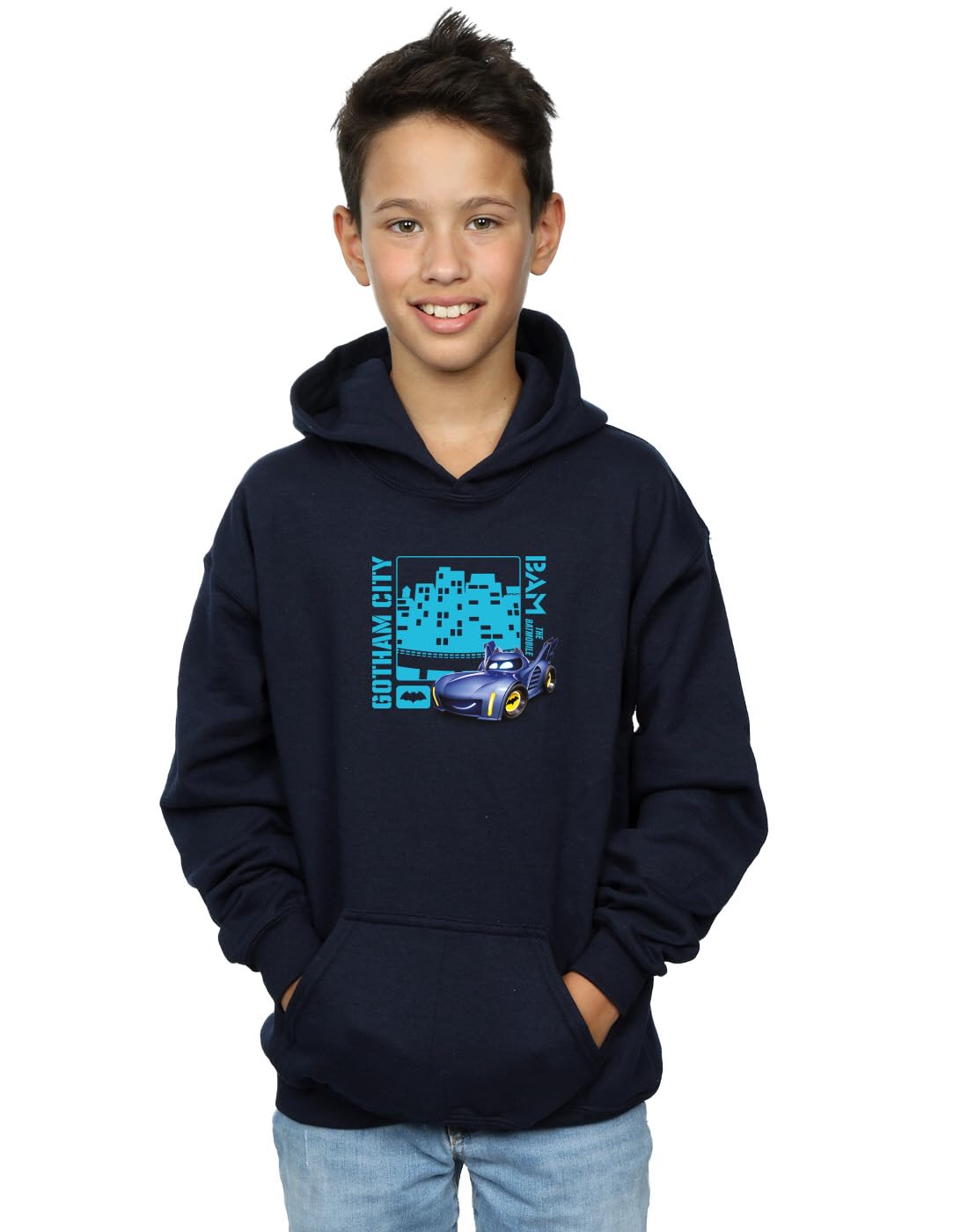 DC Comics Boys Batwheels Bam Hoodie Navy Blue 3-4 Years