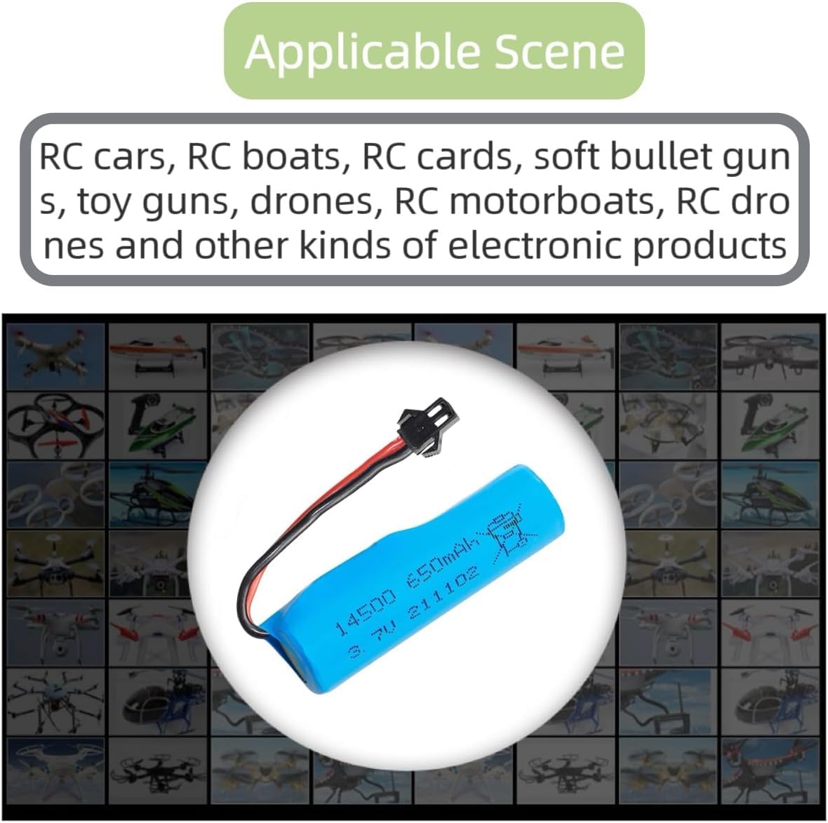 3,7 V RC Car Battery 650 mAh akumulator litowo-jonowy SM-2P Joint do dwustronnego RC Stunt Car RC Car RC Boat Tumbling Amphibious RC Car RC Truck i C63 E35 DE38 DE40 DE50 DE55 i USB