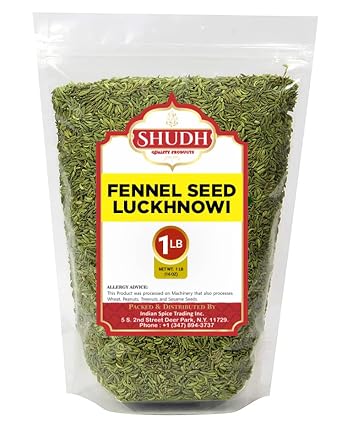 Fennel Seed Luckhnowi 1 LB| 16 oz  Saunf Sabut  Whole Spice All Natural  Gluten Friendly | NON-GMO | Vegan | Indian Origin