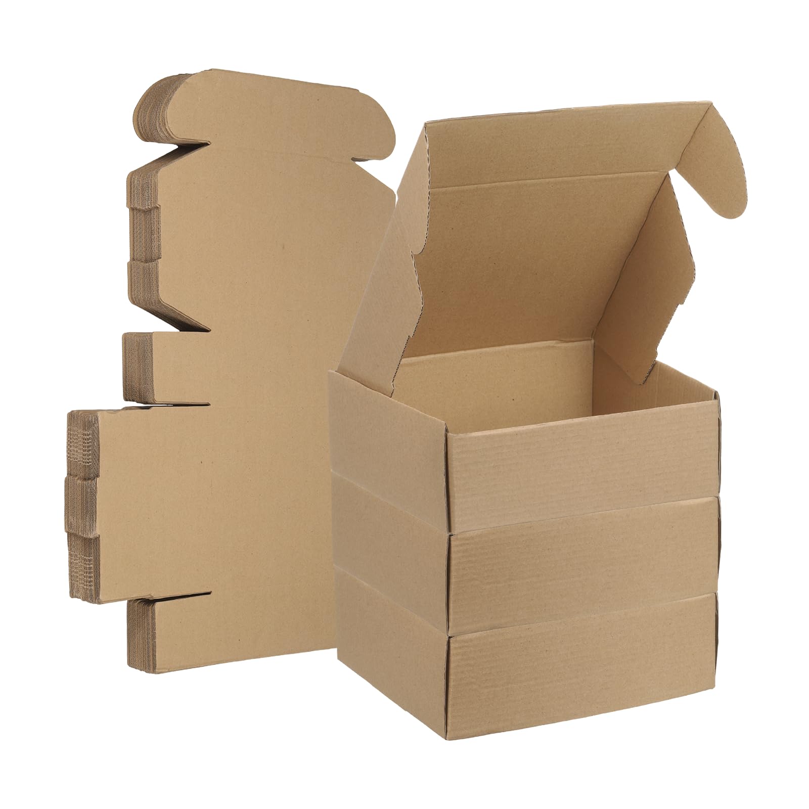 PATIKIL 8 x 7 x 3 Inch Shipping Boxes, 30 Pack Hard Corrugated Cardboard Box Cute Carton Boxes Literature Mailer for Mailing Packaging Small Business Gift Storage, Brown
