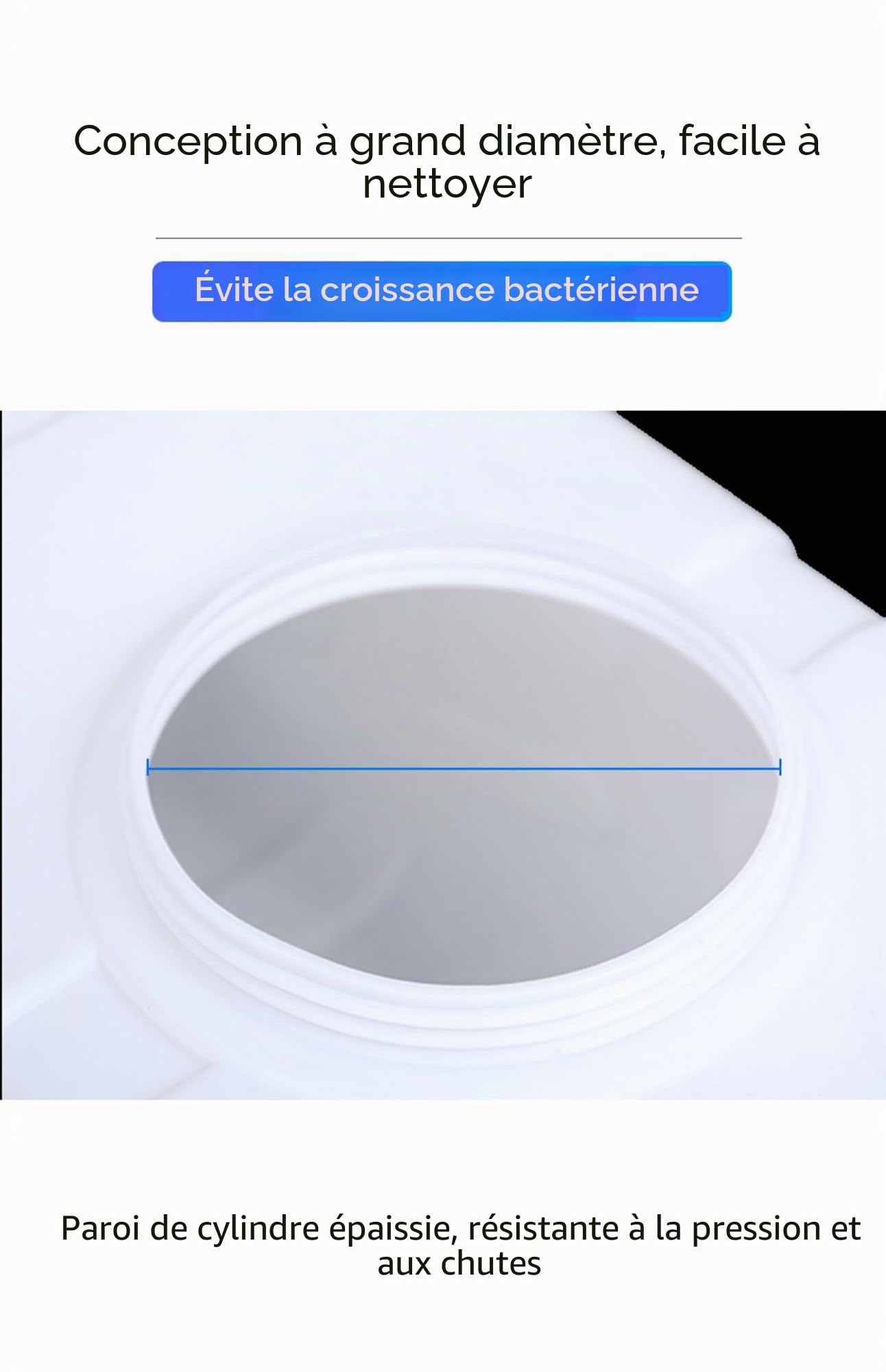 Jerrican Eau avec Robinet en Grande capacité réservoir Eau Potable Extérieur Cuve Eau Camping Car pour Pique-Nique randonnée Caravane Bidon d'eau Qualité Alimentaire(Size:50L)