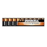 Duracell Coppertop D Batteries, 10 Count (1 Pack), D Battery with Long-lasting Power, All-Purpose Alkaline Battery for Household and Office Devices