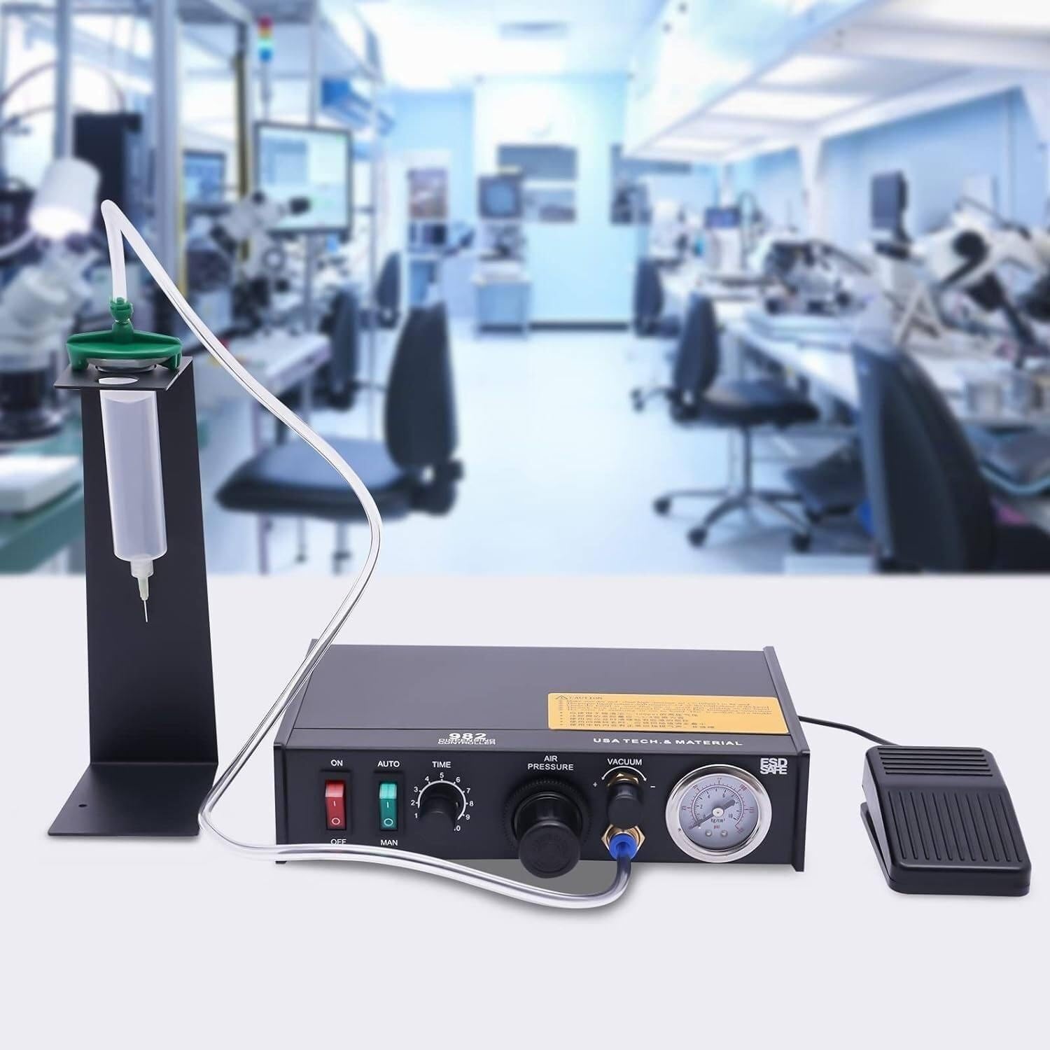 GYKOZY Automatic Peristaltic Glue Dispenser,Pneumatic Dispensing Controller,Semi-Automatic/Manual Glue Dispenser Machine,with Automatic Timing Function (982)