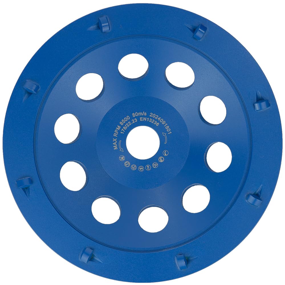 PKD Diamant-Schleiftopf 180 mm x 22,2 mm 8 Segmente - Profi Qualität - Diamantschleiftopf PS300 für Winkelschleifer und Betonschleifer