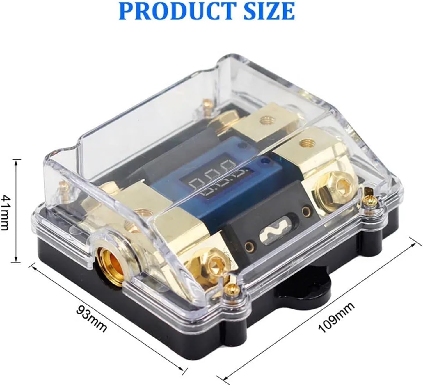 NURII 2pcs 2 Way Power Distribution Block car Audio Amplifier ANL Fuse Holder, Box with Digital Display