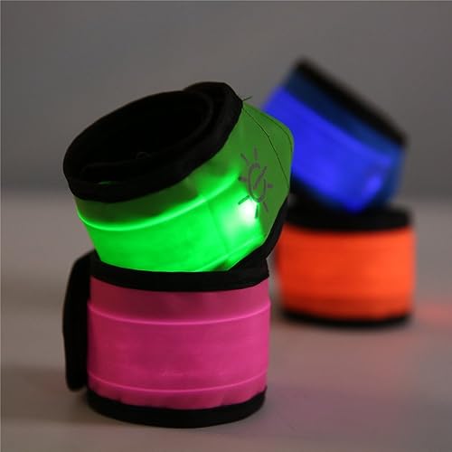 Miniatura 4 de Emmabin - Pulsera de luces LED 4 unidades para correr batería reemplazable 4 modos siempre brillanteparpadeo rápidoparpadeo lentoapagado 138in 4