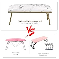 Vista 3 de Reposabrazos para uñas, soporte de brazo de uñas para tecnología de uñas con tapete de mesa de cuero de microfibra, soporte de manicura