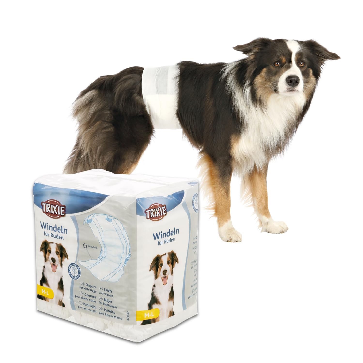 See full amazon price history chart for Trixie Disposable Diapers for Male Dogs, Polyester Material, Comes with Adhering Fasteners & an Elastic Band, Can be Used to Avoid Male Marking, Excitable Urination - M-L, 40-60cm 12pcs Trixie Disposable Diapers for Male Dogs, Polyester Material, Comes with Adhering Fasteners & an Elastic Band, Can be Used to Avoid Male Marking, Excitable Urination - M-L, 40-60cm 12pcs (B09NWCNWS8) Amazon Price History, Amazon Price Tracker