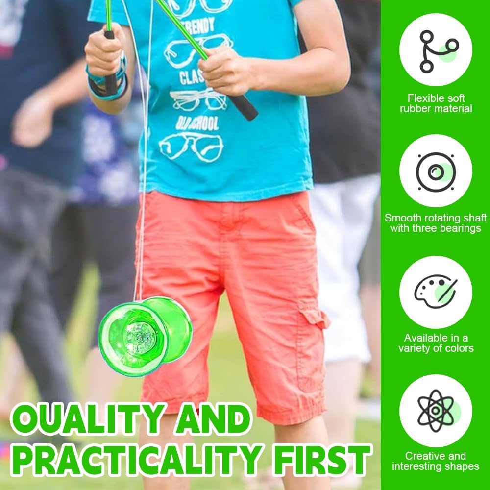 Diábolo con Rodamientos De Bolas, Juego De Diábolo, Juego de Malabares LED Diabolo para Niños, 4 Colores De Luz, 10m Cuerda de Repuesto, Juego de Malabarismo para Profesional, Principiantes