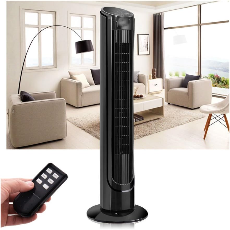 Amazon Com 40 Lcd Tower Fan Digital Control Oscillating Cooling Air Conditioner Bladeless Tower Fan Home Kitchen