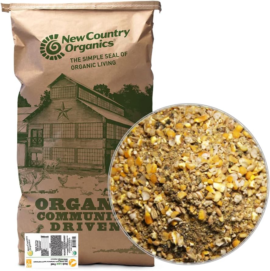 Duck Layer Feed - Adult & Laying Duck Food - Soy-Free, 17% Protein - Certified Organic & Non-GMO - 40 lbs