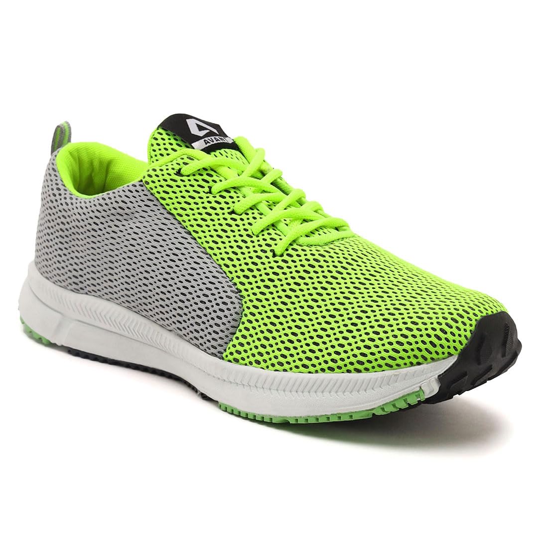 AVANT Mens Lightweight Running & Walking Shoes|100% Pure Rubber Outsole | Natural Rubber EVA Insole | Enhanced Grip for Low Abrasion - Parrot Green/Grey, UK 8 (B07K15WCCK) Amazon Price History, Amazon Price Tracker