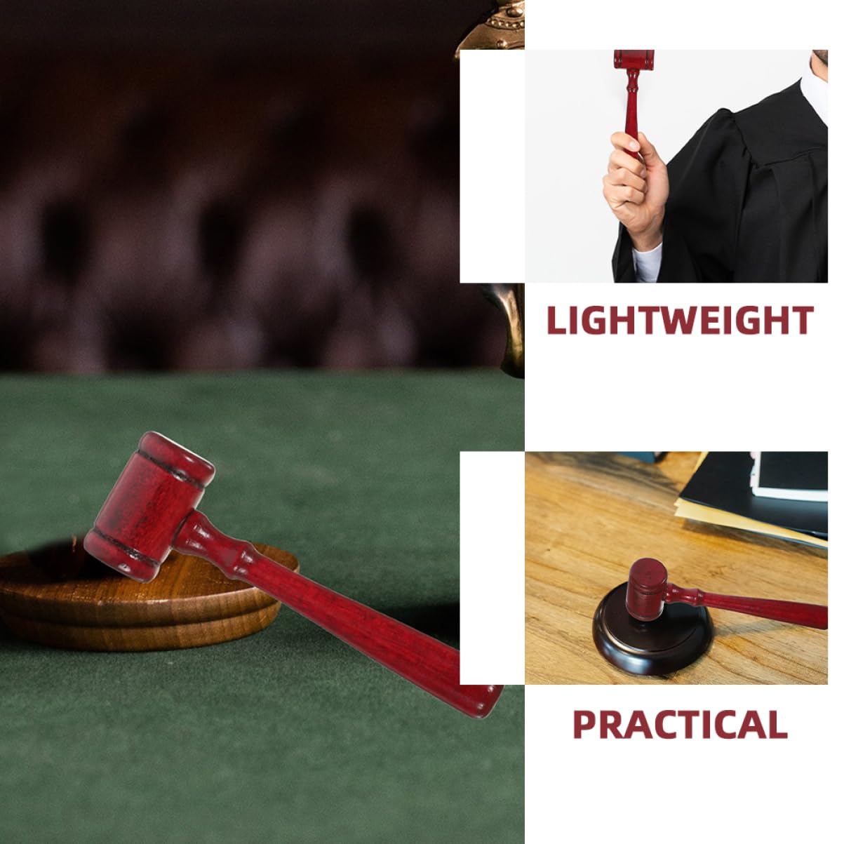 LAPYAPPE Mini Richterhammer 3er Set - Holz Spielzeug Für Rollenspiele