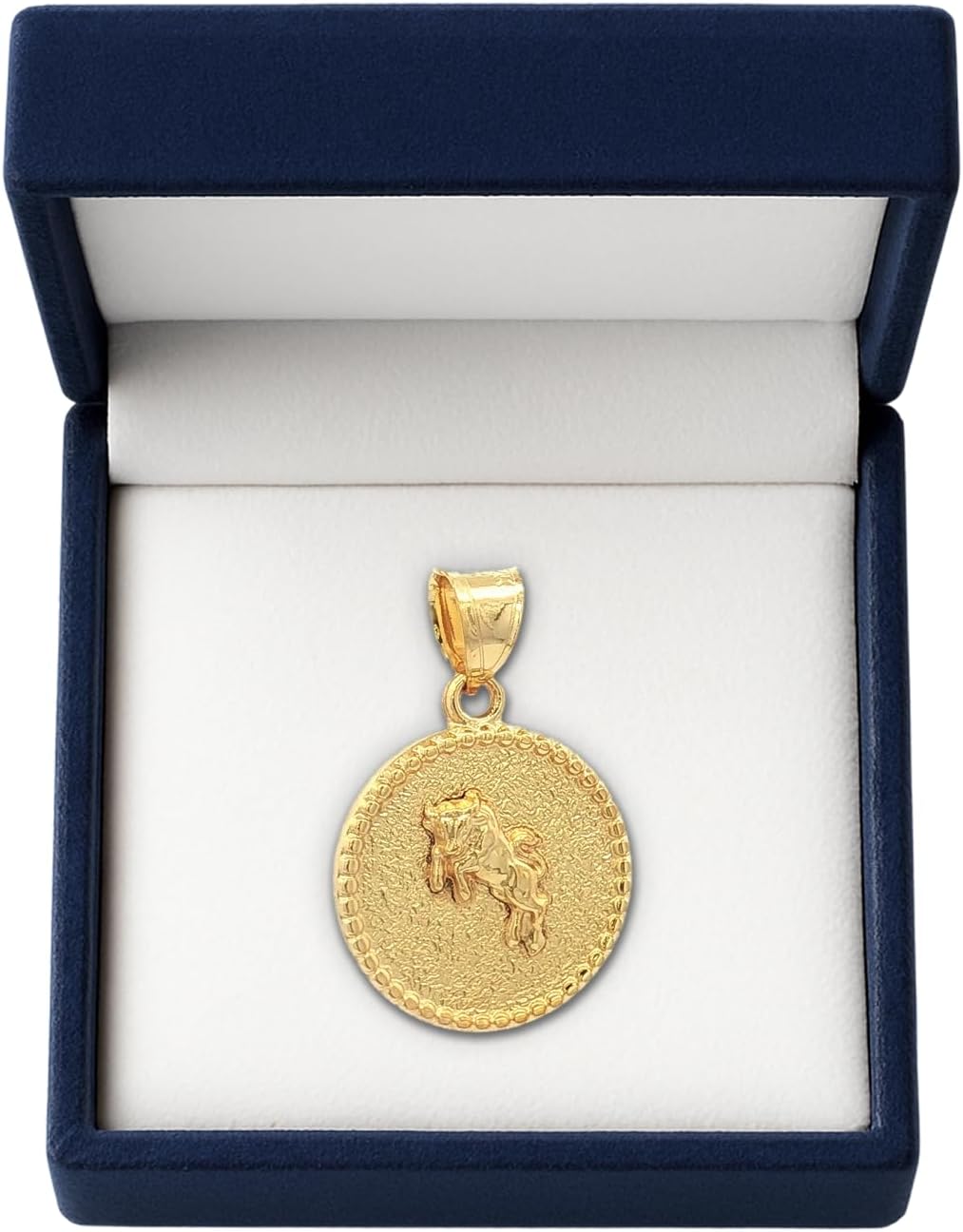 CROSS + CROWN Premium 14K Yellow Gold Zodiac Pendant, Durable Double-Bonded 14K Charm for Necklace, Women & Mens Gold Zodiac Pendant for Chain, Handcrafted Astrology Jewelry in the USA