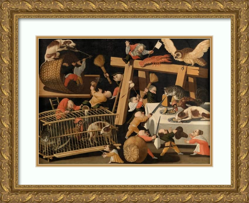 ArtDirect The Master of the Fertility of the Egg 18x14 Gold Ornate Frame and Double Matted Museum Art Print Titled - Animals and Stylised Figures