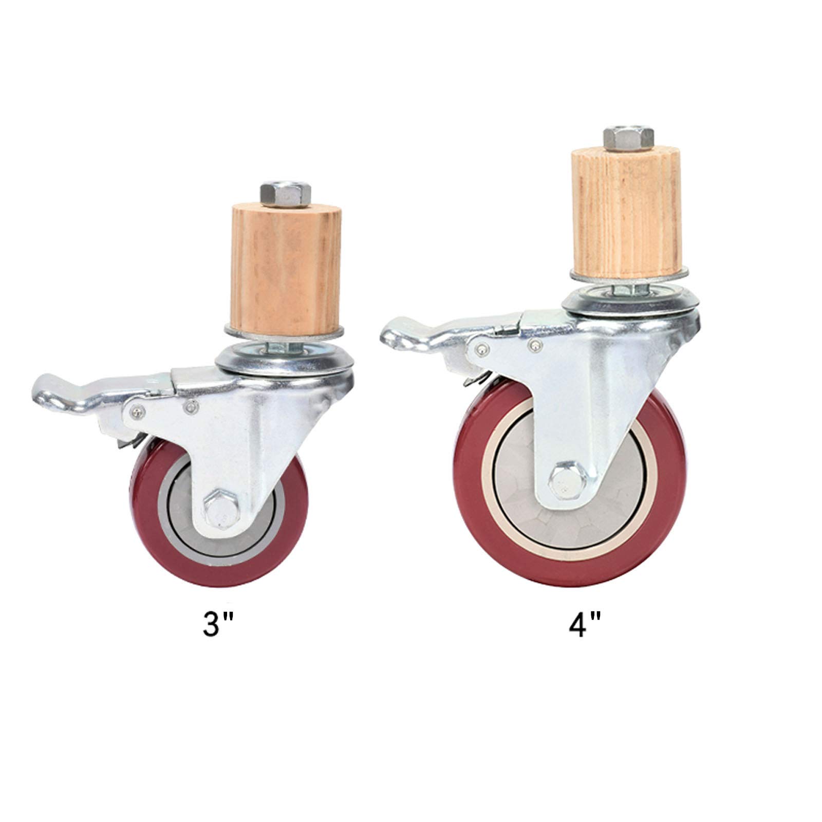 4Stk Mini Möbelrollen Lenkrollen Schraubmontage für Wagen | Lenkrollen Mini Möbelrollen, Schraubmontage Small Furniture Rollers for Cabinet Drawer Storage Bins, Belastbar, mit Bremse