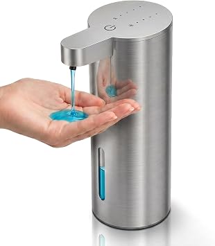 Automatic Soap Dispenser, Stainless Touchless Liquid Soap Dispenser, 13.5 Fl Oz Electric Auto Dish Soap Dispensers Wall Mount, 4 Adjustable Volumes for Kitchen & Bathroom
