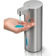 Automatic Soap Dispenser, Stainless Touchless Liquid Soap Dispenser, 13.5 Fl Oz Electric Auto Dish Soap Dispensers Wall Mount, 4 Adjustable Volumes for Kitchen & Bathroom