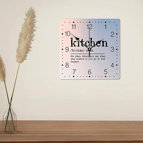 Miniatura 92 de Definición de recursos humanos Reloj de PVC con refranes inspiradores, números cuadrados, tipografía, impresión de poste de 12 pulgadas, silencioso