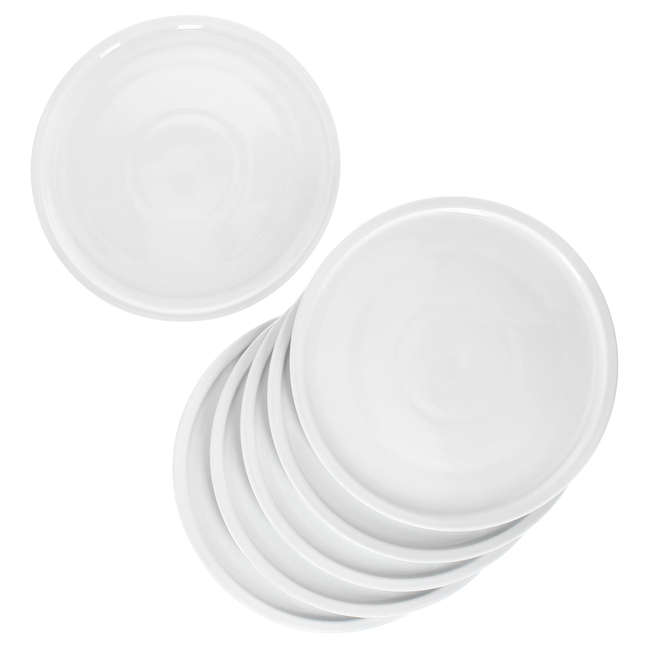 MamboCat 6er Set Bianco Pizzateller XL I Ø 33,5 cm I für 6 Personen I weiße große Pizzateller aus Porzellan I XL-Speiseteller, Servierplatte
