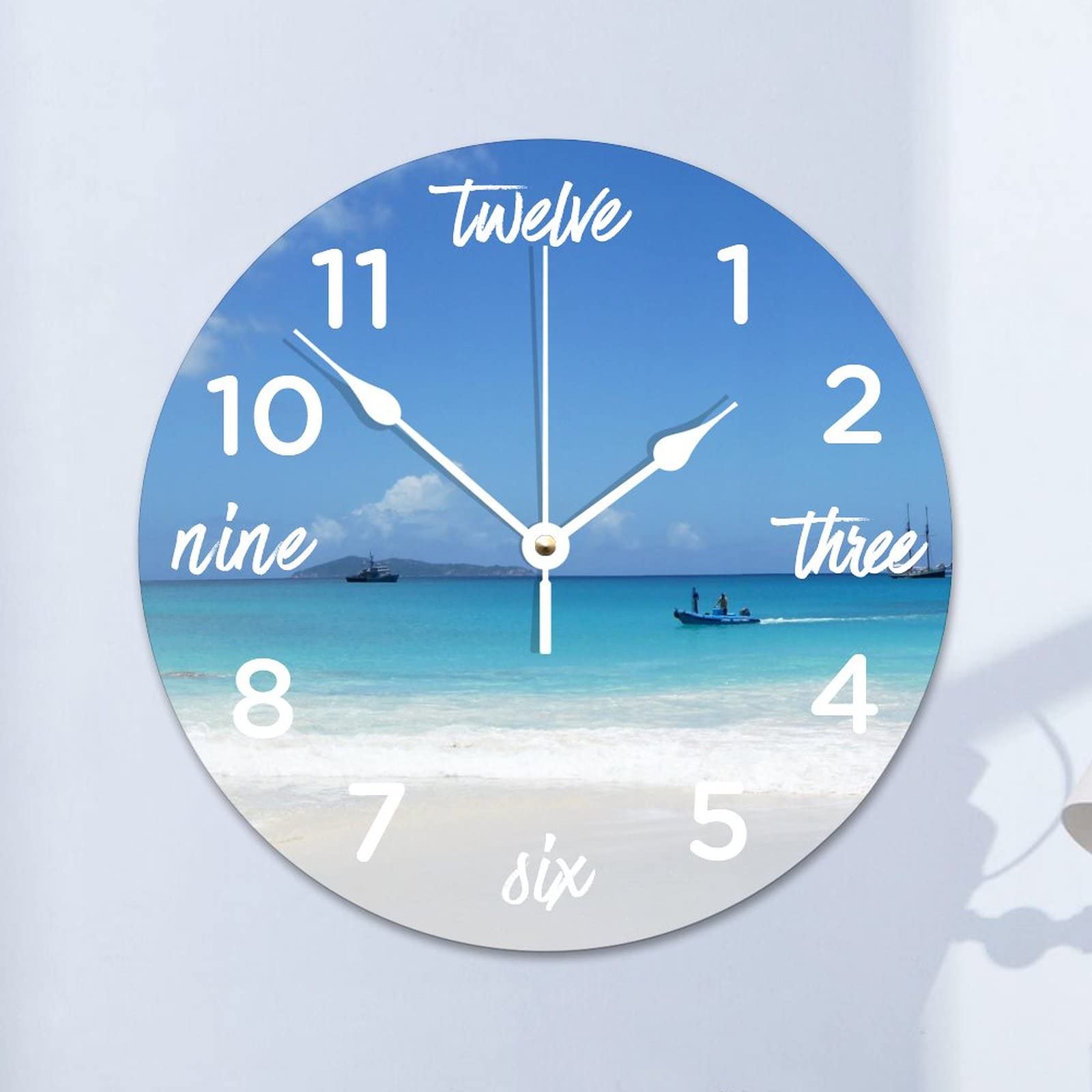 Horloge murale sans tic-tac en bois grand cadran 38 cm pour en finir avec les bruits