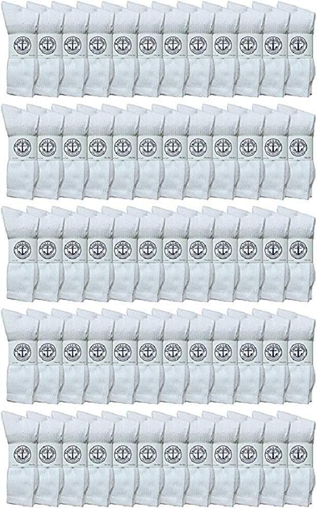 240 Pairs Of Yacht & Smith Wholesale Bulk Womens Crew Socks, Cotton Sport Athletic Socks - Size 9-11